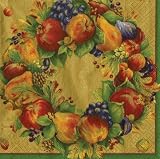 Caspari Set of 2 Pamela's Wreath Paper Dinner Napkin Package, Gold