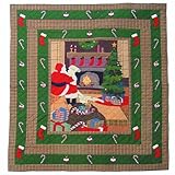 Patch Magic Queen Santa by the Fireside Duvet Cover, 88-Inch by 98-Inch