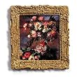 Peonies - Gold Frame Magnet with pop-out easel (2-3/4" x 2-1/2")
