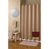 Damask Stripe Shower Curtain, Burgundy