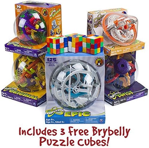 Supreme Perplexus Gift Package: Includes Original, Rookie, Epic, Twist &amp; Warp Maze Games w/ 3 Free Brybelly Puzzle Cubes by Perplexus
