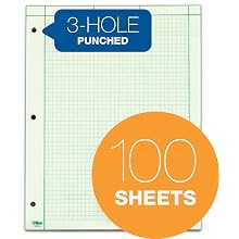 TOPS Engineering Computation Pad, Quad Rule, Letter Size, Green Tint, 100 Sheets per Pad (35500)