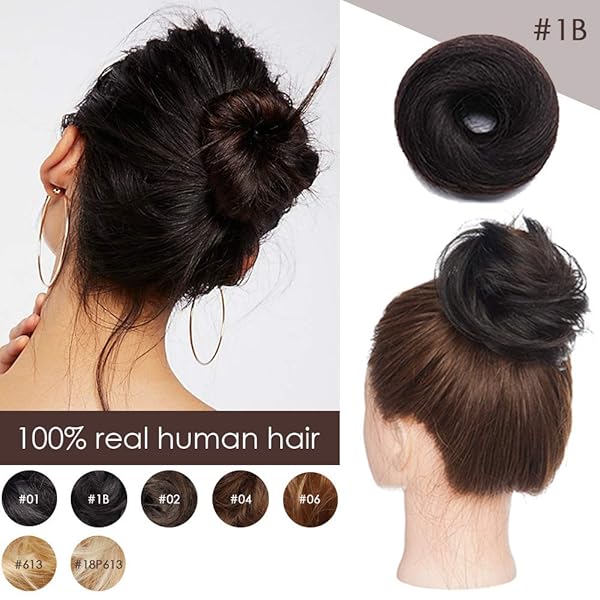Human Hair Bun Extensions Bun Hair Pieces Remy Hair Bun Messy