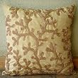 Coral Shine - Decorative Pillow Covers - Silk Pillow Cover with Gold Beads