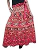 Womens Wrap Skirt Cotton Red Wraparound Casual Dress Hippie Bohemian Clothing