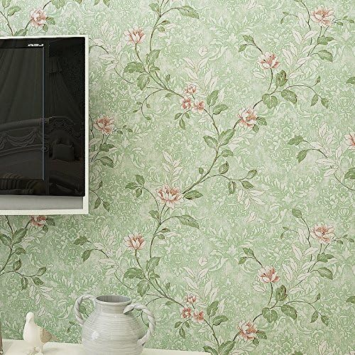 Rural non-woven wallpaper retro flower American country wallpaper living room bedroom TV background wall , yellow