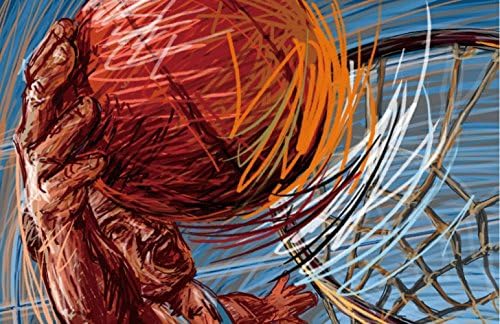 Fashion FreeZone vector basketball slam-dunk HOME WALL Decor Realistic Poster-981 size (inch):12x18