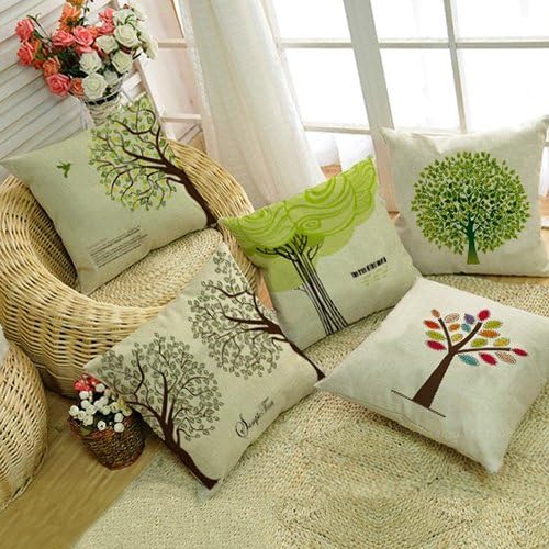 Popular Throw Pillow/Travel Pillow-Cotton Linen Square Decorative Throw Pillow Case Cushion Cover Exclusive Design Artworks-6987 Size:18"X18 "inch/(45cm x 45cm)