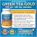 NutriGold Green Tea Extract GOLD 500 mg, 180 Vegetarian Capsules - Decaffeinated Green Tea Fat Burner Supplement for Weight-loss (98% Polyphenols, 50% EGCG)