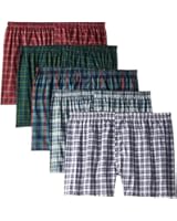 Fruit of the Loom Men's Big and Tall Size Tartan Boxers(Pack of 5)