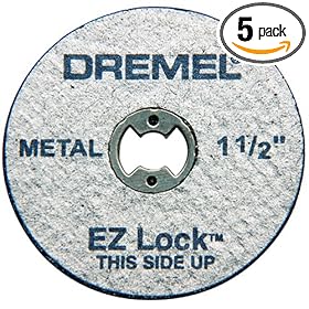 Dremel EZ456 1-1/2-Inch EZ Lock Rotary Tool Cut-Off Wheels for Metal, 5-Pack