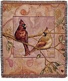 Cardinal Companions Bird Tapestry Throw Blanket 50 x 60