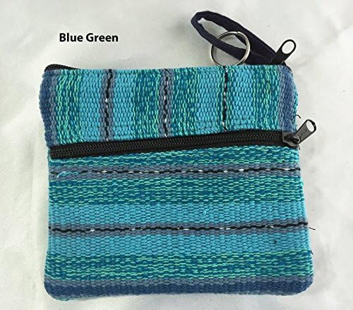 Blue/Green Mayan Handmade San Juan Key and Coin Pouch