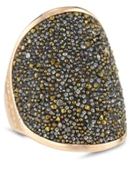 Rebecca "Watamu" Rose Gold Oval Dome Micro Crystal Pave Ring, Size 6