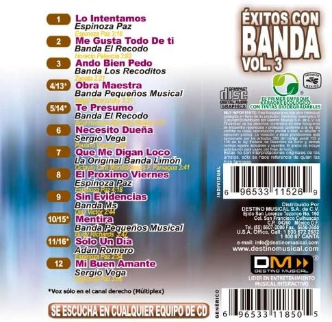 KBO-272 xitos Con Banda Vol. 3(Karaoke)
