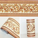 LoveFaye 復古葉自己接着壁紙ボーダーズ家庭装飾品 DIY 簡単 貼付シール 防水