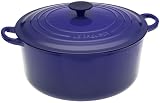 LE CREUSET 7-1 4 Quart Round French Oven Covered Blue L2501-28-09