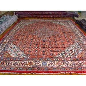 9'9 x 13'3 Red Persian Hand Knotted Wool Mahal Rug