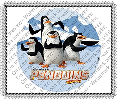 Penguins of Madagascar Crazy but Dangerous Edible Image Cake Topper Decoration Edible Icing Image Cake Topper (1/2 Sheet)