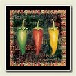 AbsorbaStone Coaster set ~ Chili Peppers ~ 4 Tile Drink Coasters ~ code 264