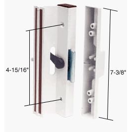 CRL White Clamp-Style Surface Mount Sliding Glass Door Handle 4-15 16 Screw Holes by C.R. Laurence