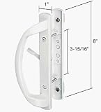 CRL High Profile White Mortise-Style Sliding Glass Door Handle 3-15/16 Screw Holes