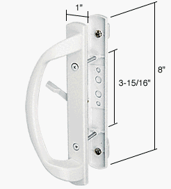 CRL High Profile White Mortise-Style Sliding Glass Door Handle 3-15/16 Screw Holes