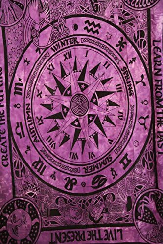 Circle of Life, Home Decor Wall Hanging, Large Table Runner Bed Cover Indian Art, Hippie Wall Hanging, Cotton Bed Sheet, Decor Art Wall Hanging