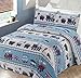 Better Home Style Red White and Blue Choo Choo Train Railroad Tracks Kids/Boys/Toddler Coverlet Bedspread Quilt Set with Pillowcases # Train (Twin)