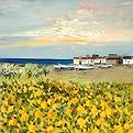 Island Afternoon Original Handpainted by L. Tiva - 32x32x1.5"