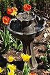 Solar Birdbath Fountain with Mini Frog Statues