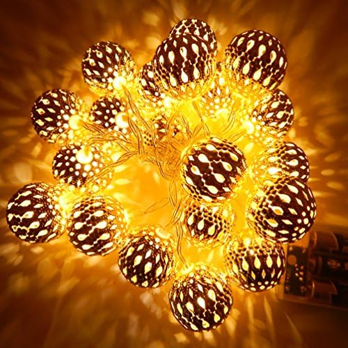 Solar Globe String Lights, Moroccan Ball String Lights Warm White,11ft 10 LED Fairy Orb Lantern Christmas Solar Powered String Lights for Outdoor Garden, Yard, Patio, Party, Home Decoration