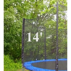 14' (Framed) Trampoline Enclosure Net Covers All 8 Poles with Sleeves, Fits Only 2" Thick Poles