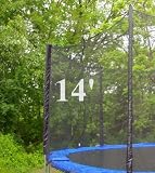 14' (Framed) Trampoline Enclosure Net Covers All 8 Poles with Sleeves, Fits Only 2 Thick Poles