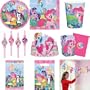 66-teiliges Party Set My little Pony Teller, Becher, Servietten, Tischdecke, Einladungskarten, Partykette, Partyt�ten, Trinkhalme, Kr�nchen