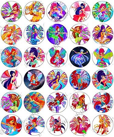 30 x Winx Sirenix Surfers Club Party Edible Rice Wafer Paper Cupcake Toppers