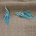 Idealway Blue Resin Beads Feather Long Dangle Earrings for Women Jewelry