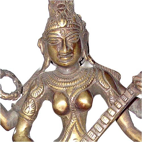 ShalinCraft Statues Hindu Religious Brass Sculpture Goddess Saraswati 11