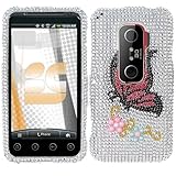 Rhinestones Protector Case for HTC EVO 3D, Monarch Butterfly Full Diamond