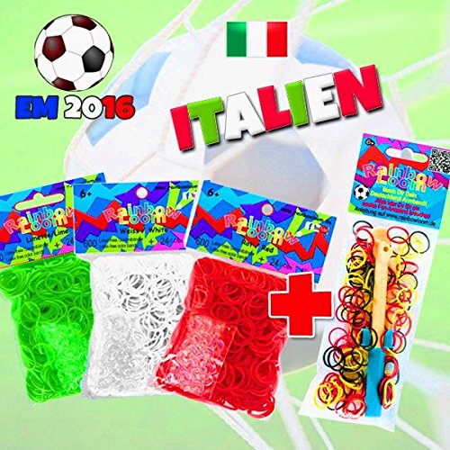 Rainbow Loom® EM Fussball-Mix Italien für EM Fan-Armbänder