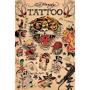 Ed Hardy Tattoo Poster ~ Design Montage ~ Tiger 