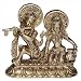 Handcrafted Crafts Hindu God Brass Statue Krishna and Radha 4.5 x 4.5 x 1.75 inches