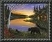 Cabin on the Pond-Sunset Framed Canvas Art by Ervin Molnar,22.7 in. x 18.5 in. Framed