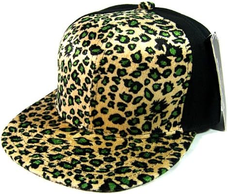 Plain Leopard/Cheetah Snapback Hats Fashion - 6 Panel | Olive Green