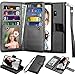 Njjex Galaxy S9 Case, for Samsung Galaxy S9 Wallet Case, PU Leather [9 Card Slots] ID Credit Magnetic Folio Flip Cover [Detachable] [Kickstand] Phone Case & Wrist Lanyard for Samsung S9 [Black]