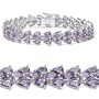18.30 Carat Genuine Amethyst Silver Bracelet