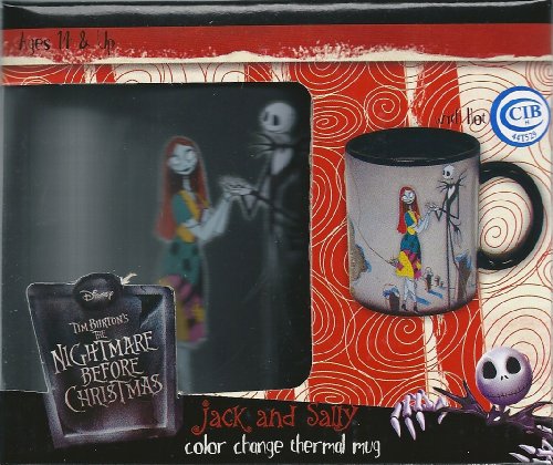 Nightmare Before Christmas Jack and Sally Color Change Thermal Mug