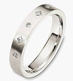 4mm 14 Karat Diamond White Gold Wedding Band Ring