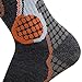 Pure Athlete High Performance Wool Ski Socks - Thermal Warm Merino Wool OTC Sock, Men Women (1 Pair - Black/Grey/Orange, Small)