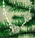 Clear Bead Shell Starfish Beach Coastal Christmas Holiday Tree Garland